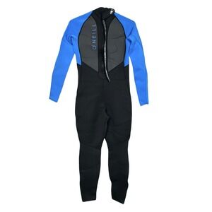 Oneil Youth Reactor II 3/2mm Full Zip Wetsuit Size 16 Black Blue Surf Swim Ocean